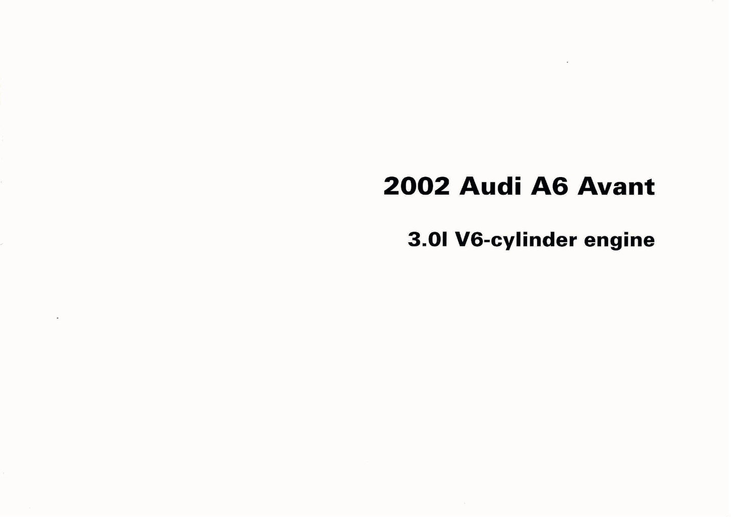 2002 Audi A6 Avant Owner's Manual | English US