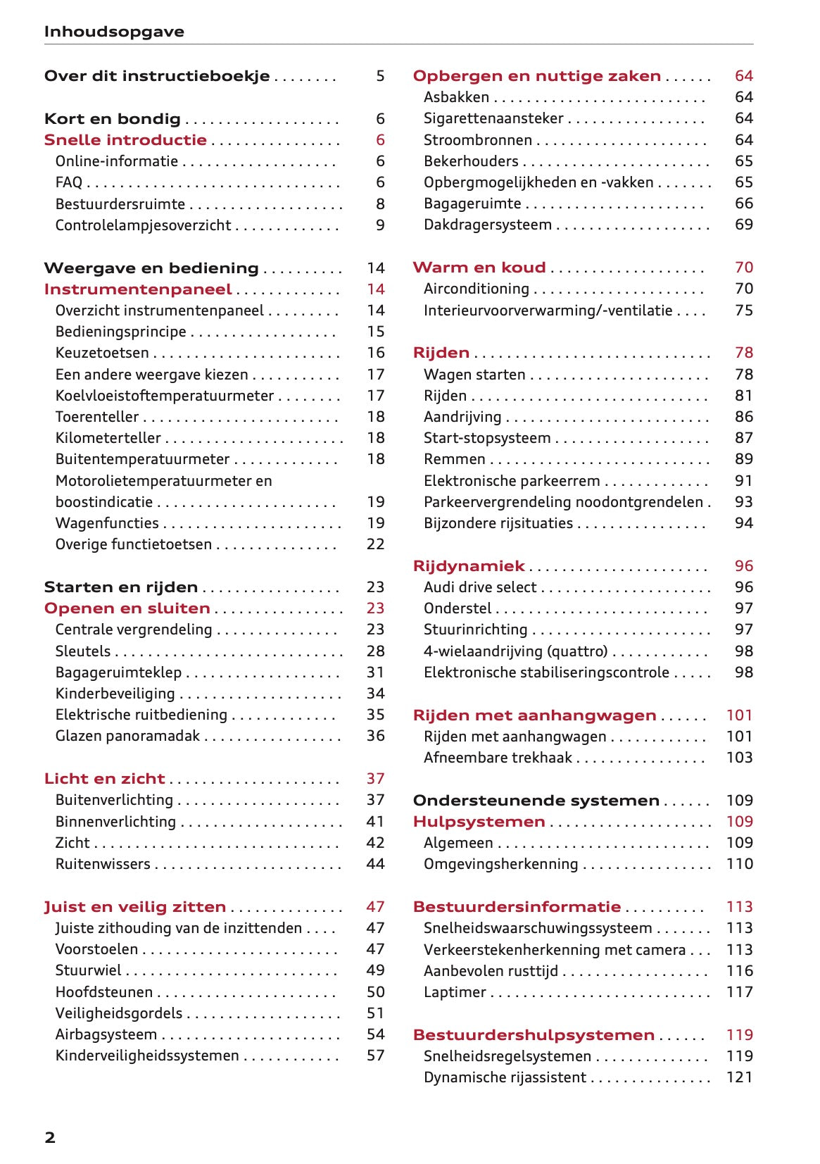 2022 Audi Q2 Owner's Manual | Dutch