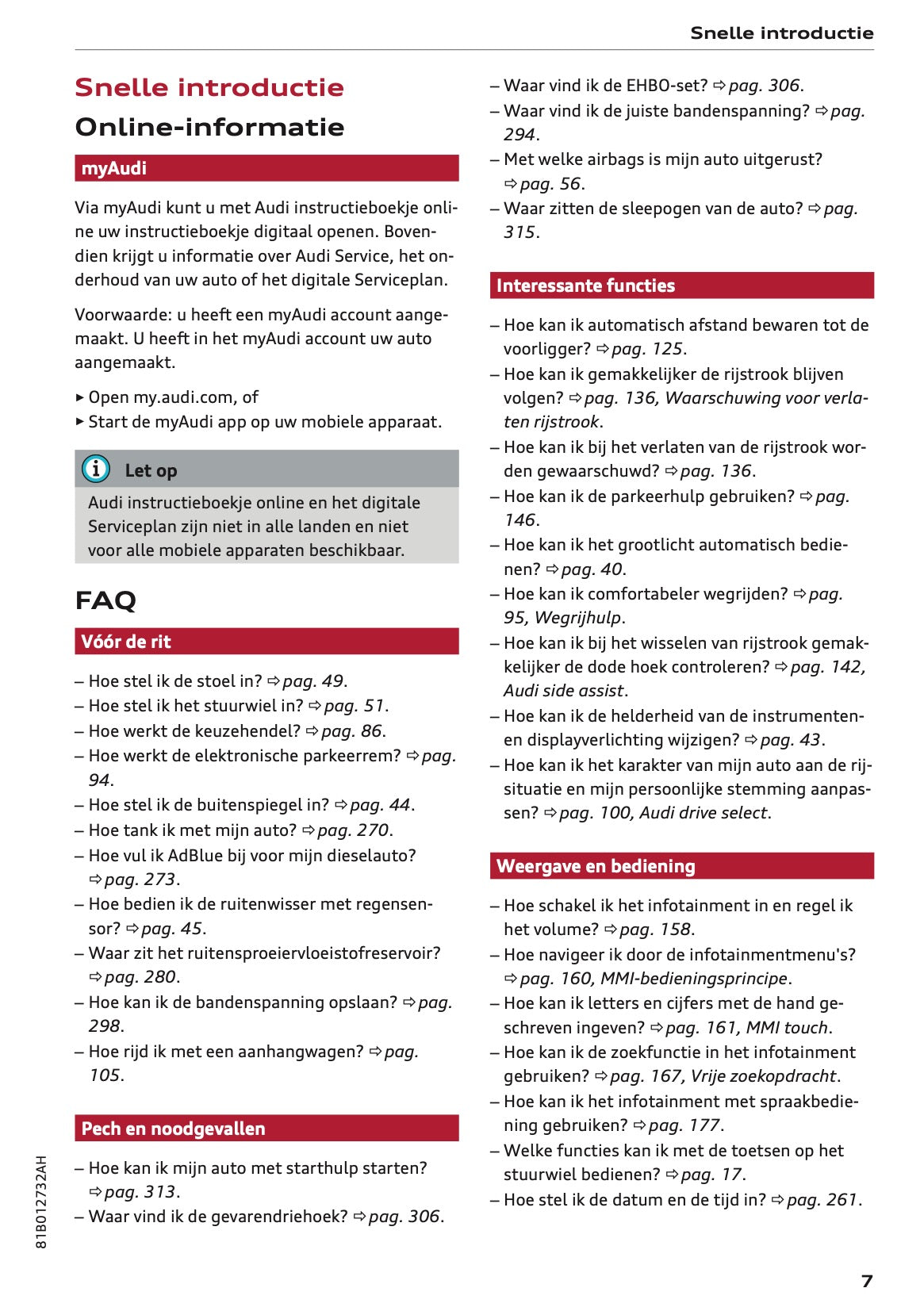 2023-2024 Audi Q2 Owner's Manual | Dutch