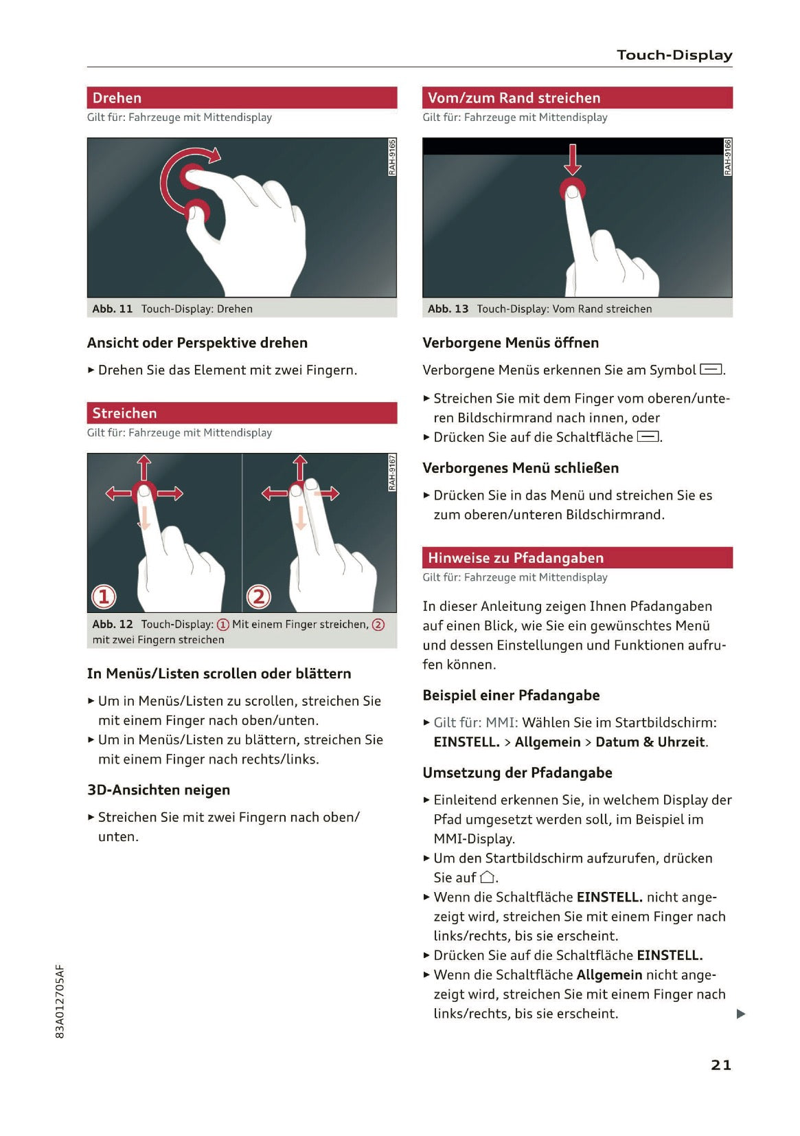 2019-2020 Audi Q3/RS Q3 Owner's Manual | German