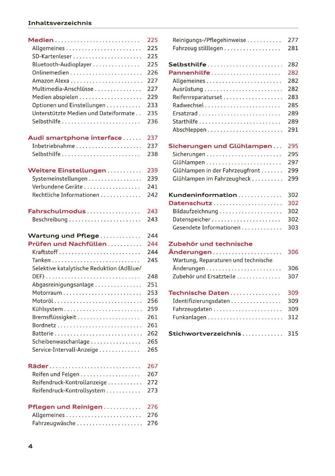 2019-2020 Audi Q3/RS Q3 Owner's Manual | German