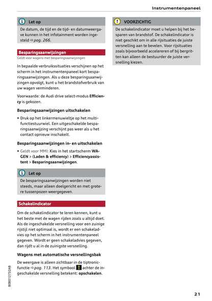 2020-2021 Audi Q5 Owner's Manual | Dutch