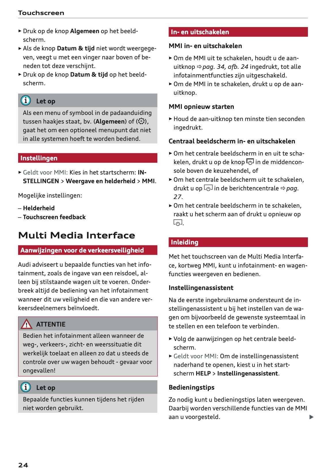2020-2021 Audi Q5 Owner's Manual | Dutch