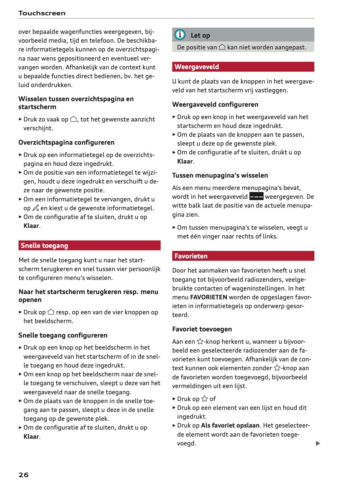 2020-2021 Audi Q5 Owner's Manual | Dutch