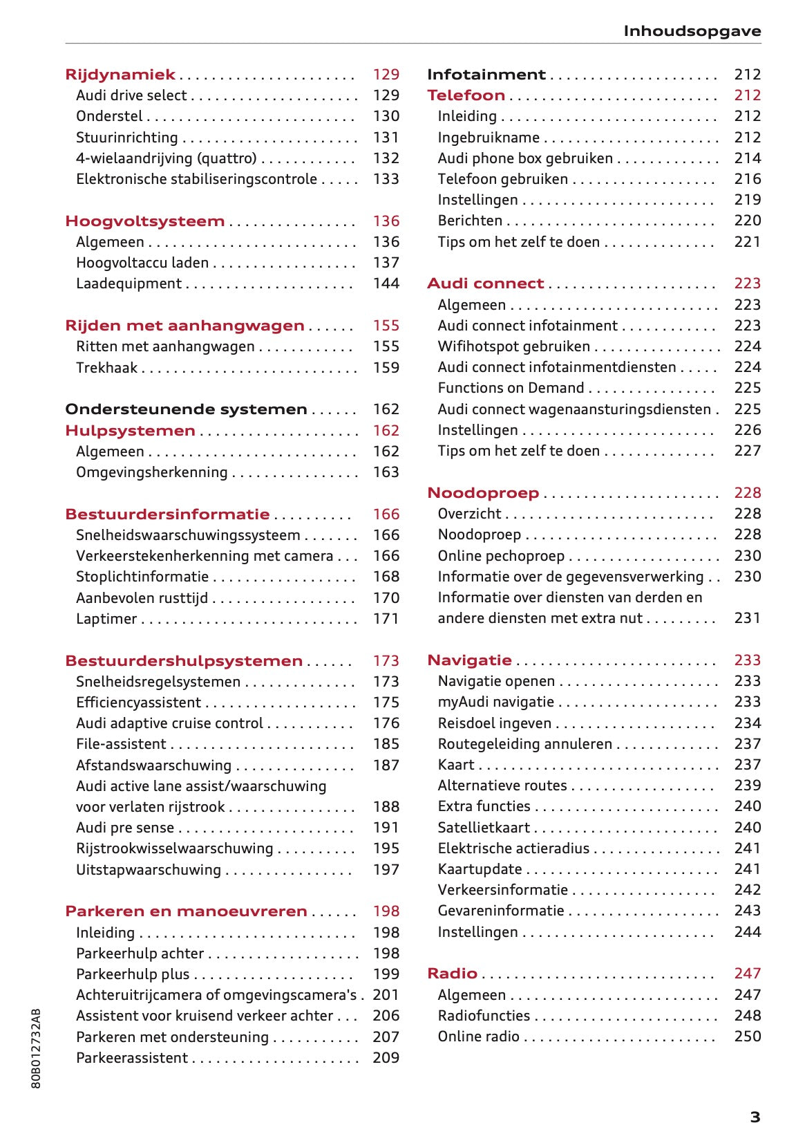 2020-2021 Audi Q5 Owner's Manual | Dutch