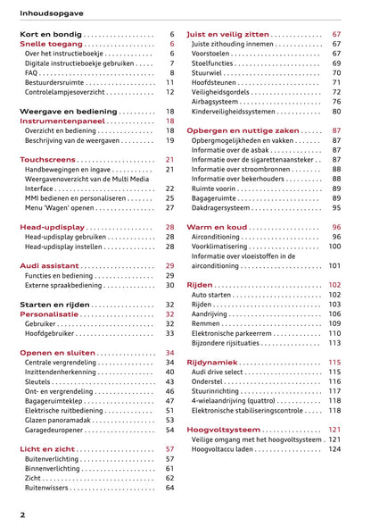 2025 Audi Q6 e-tron Owner's Manual | Dutch