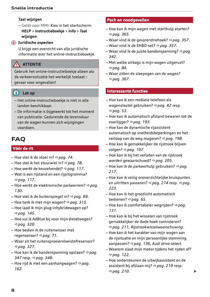 2022 Audi Q8 Owner's Manual | Dutch