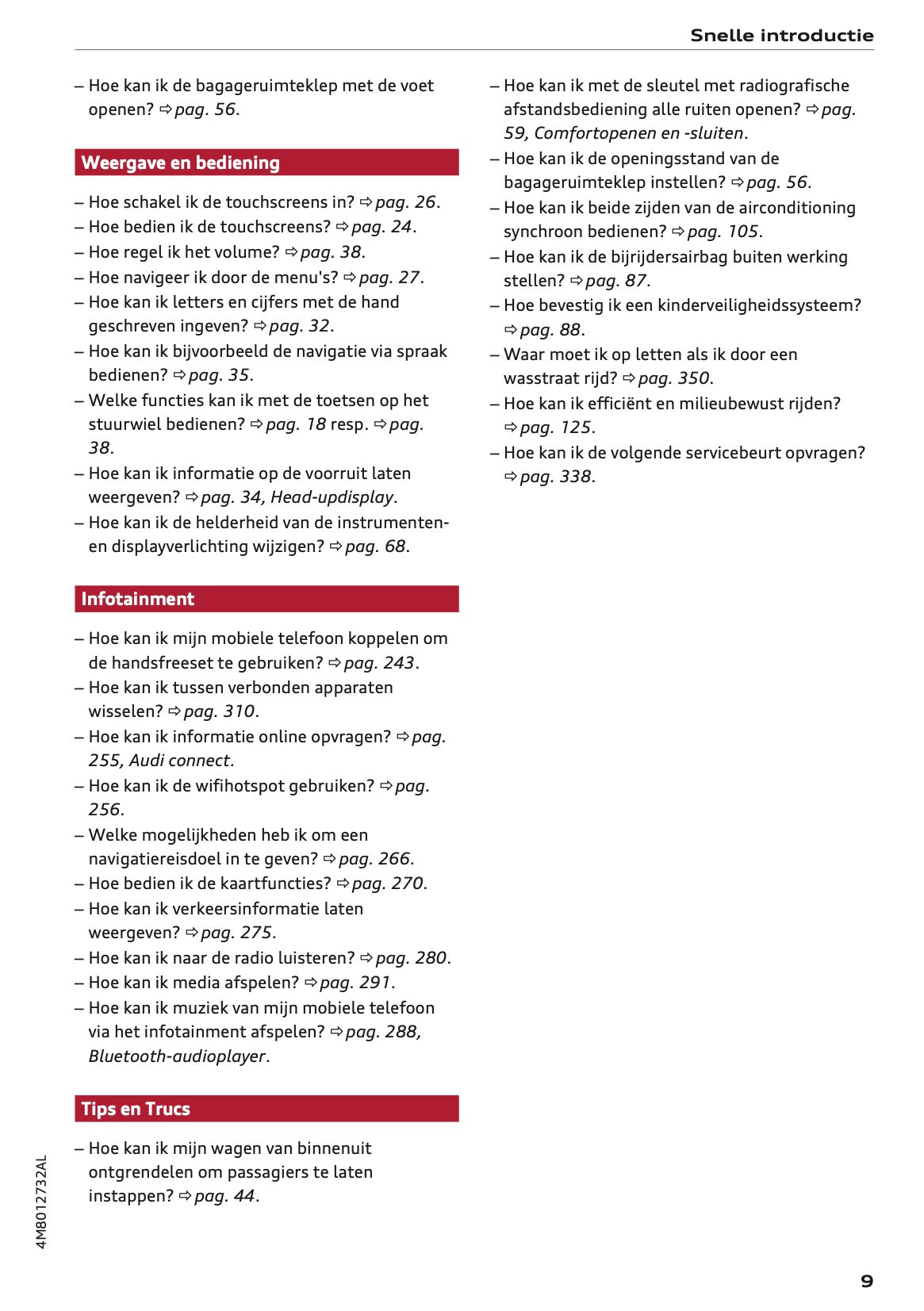 2022 Audi Q8 Owner's Manual | Dutch