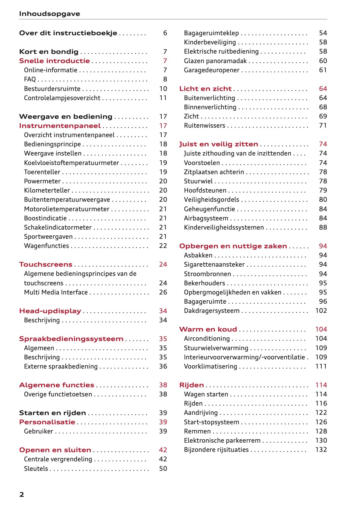2022 Audi Q8 Owner's Manual | Dutch