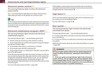 2010 Audi R8 Owner's Manual | English US