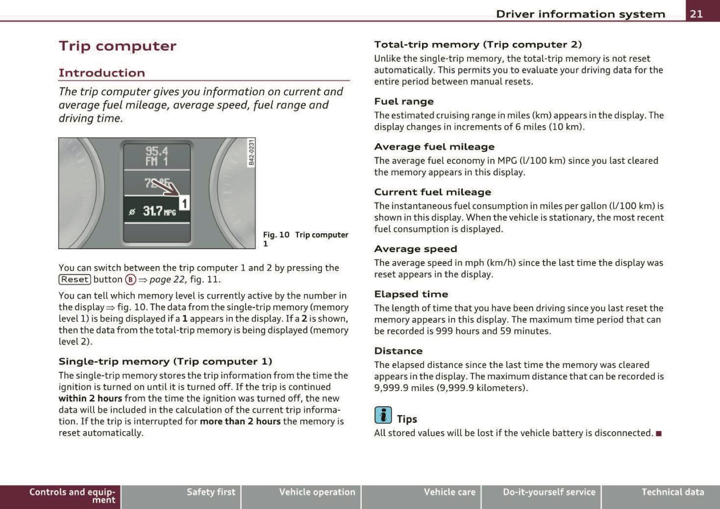 2010 Audi R8 Owner's Manual | English US