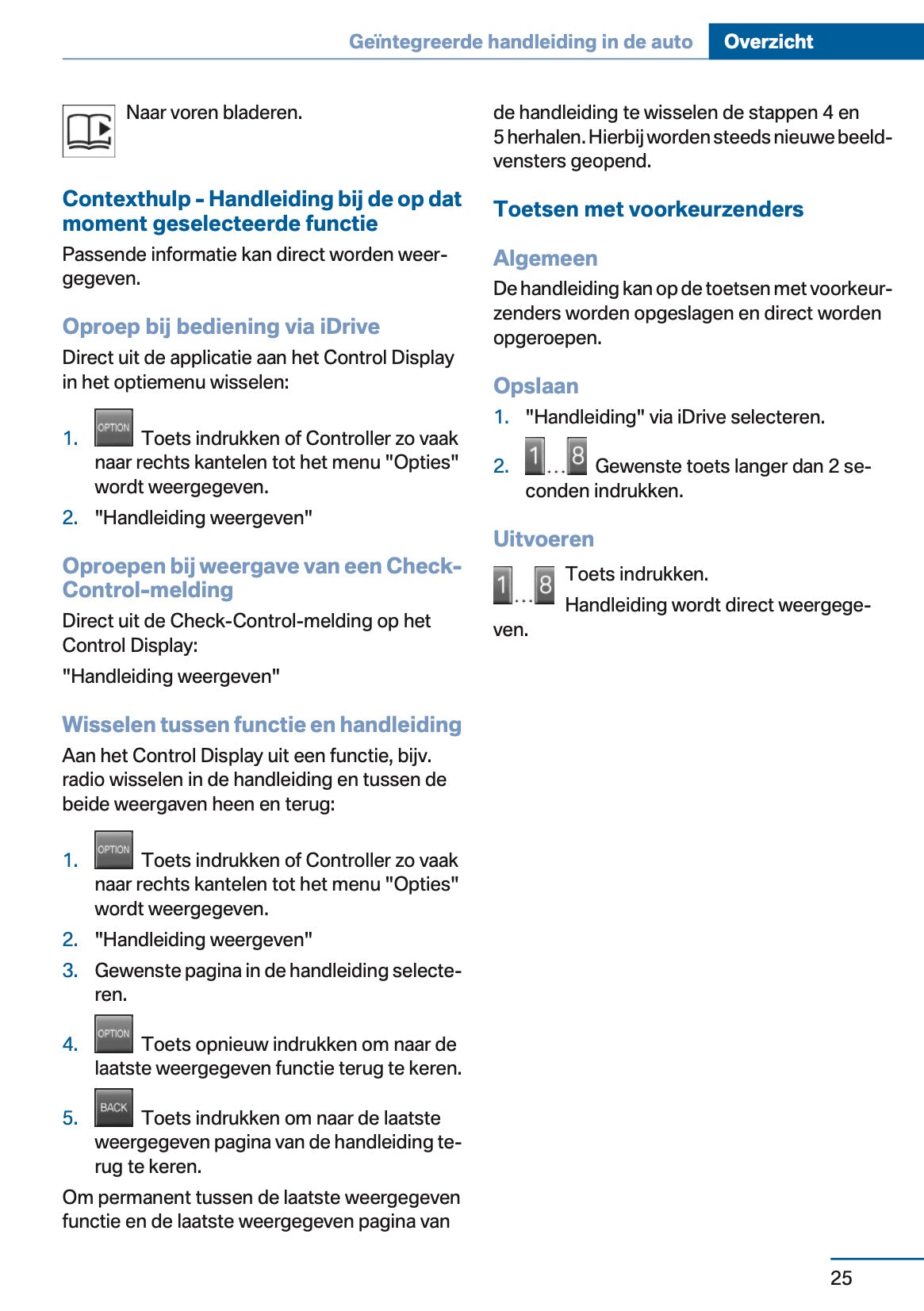 2012 BMW 5 Series Owner's Manual | Dutch