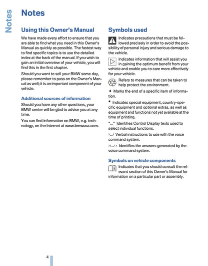 2007 BMW 6 Series Owner's Manual | English US