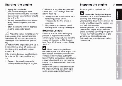 1997 BMW 8 Series Owner's Manual | English