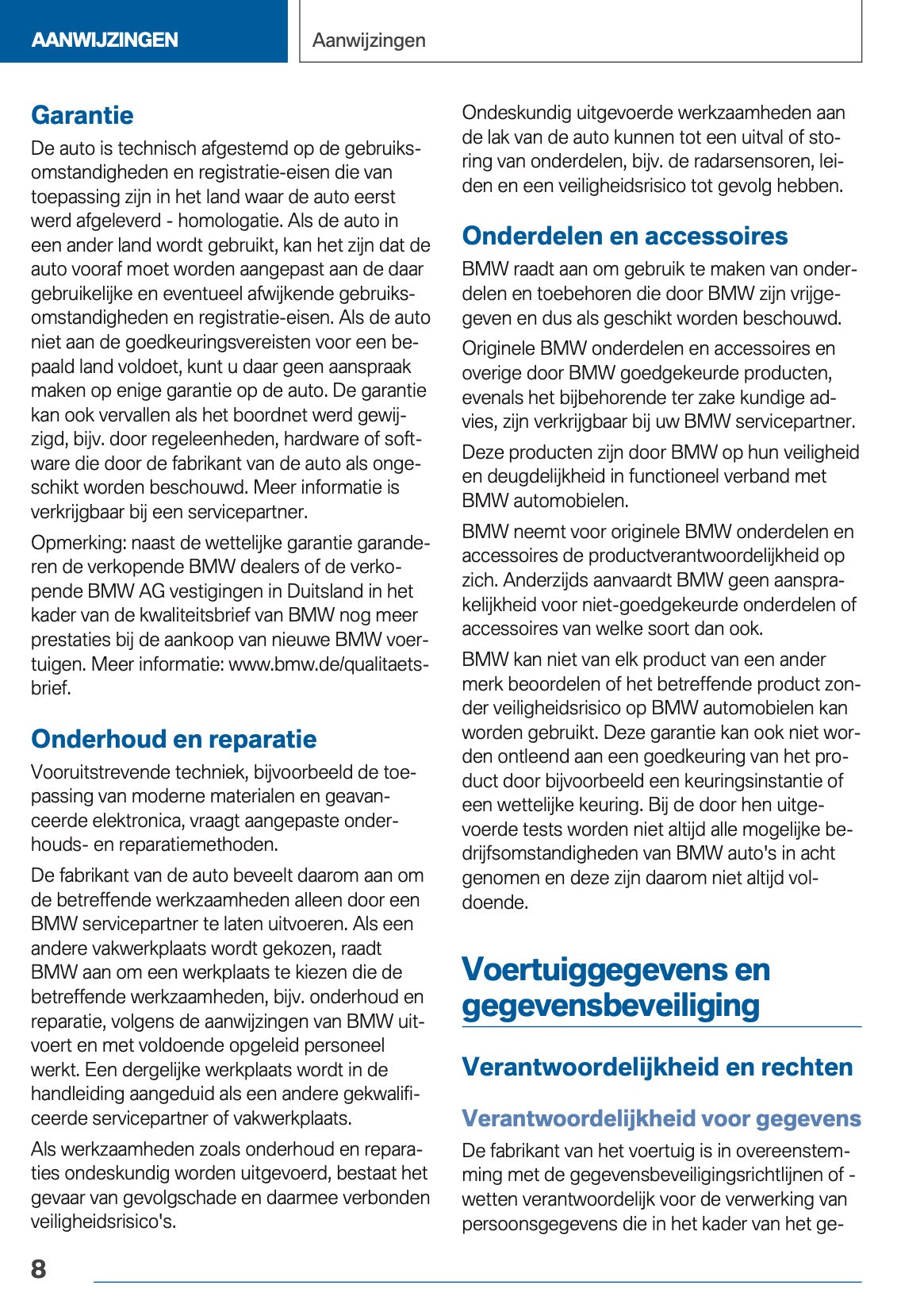 2021-2022 BMW X1 Owner's Manual | Dutch