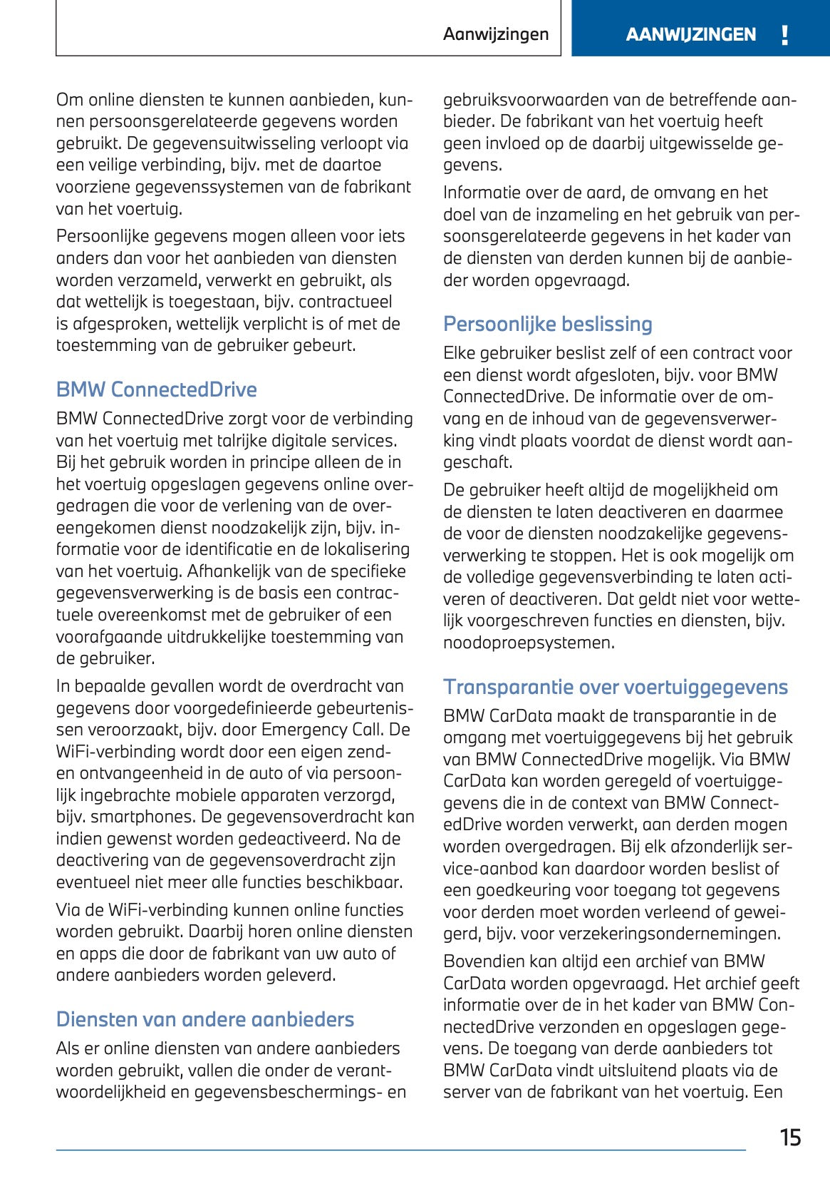 2023-2024 BMW X3 Plug-in-Hybrid Owner's Manual | Dutch