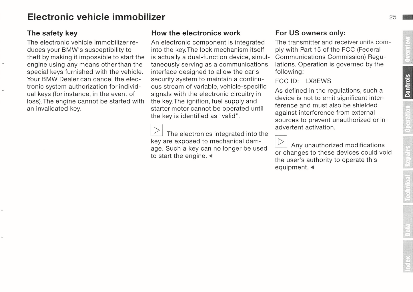 1996 BMW Z3 Owner's Manual | English