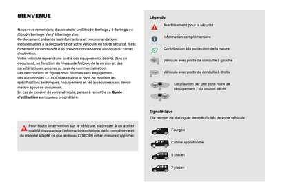 2024 Citroën Berlingo/ë-Berlingo/Berlingo Van/ë-Berlingo Van Owner's Manual | French