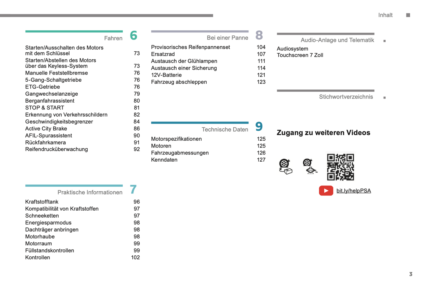 2018-2022 Citroën C1 Owner's Manual | German