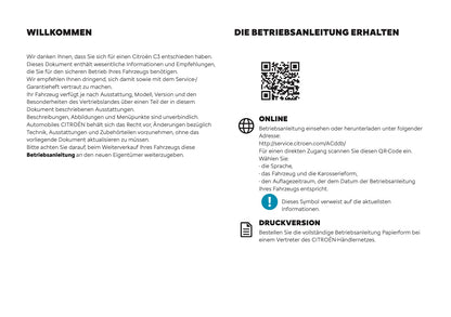 2026 Citroën C3 Owner's Manual | German