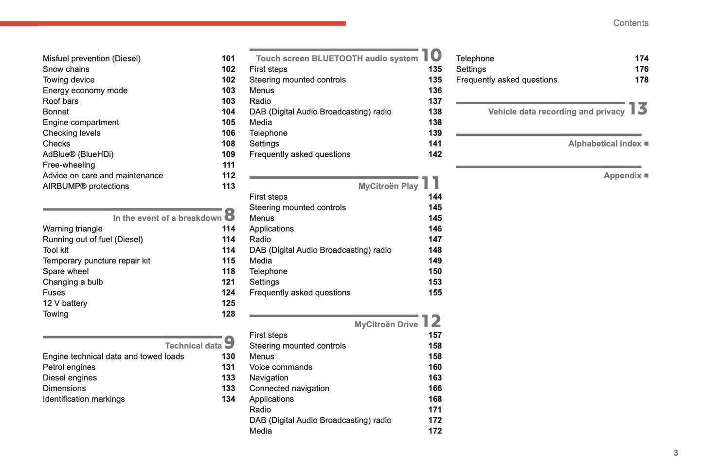 2022-2024 Citroën C3 Owner's Manual | English