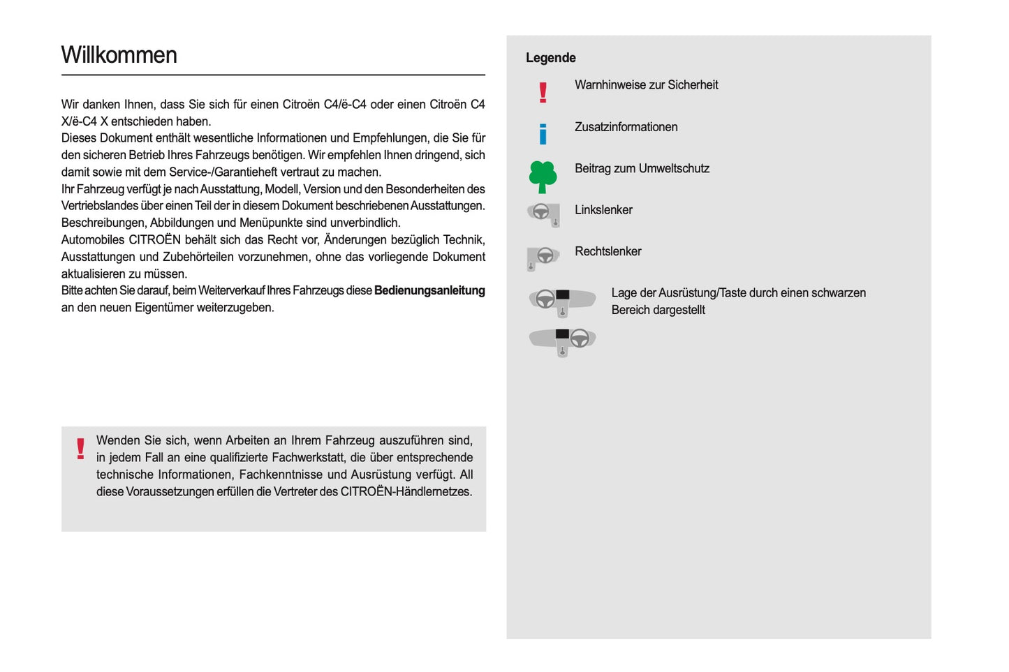 2022-2024 Citroën C4/C4 X Owner's Manual | German