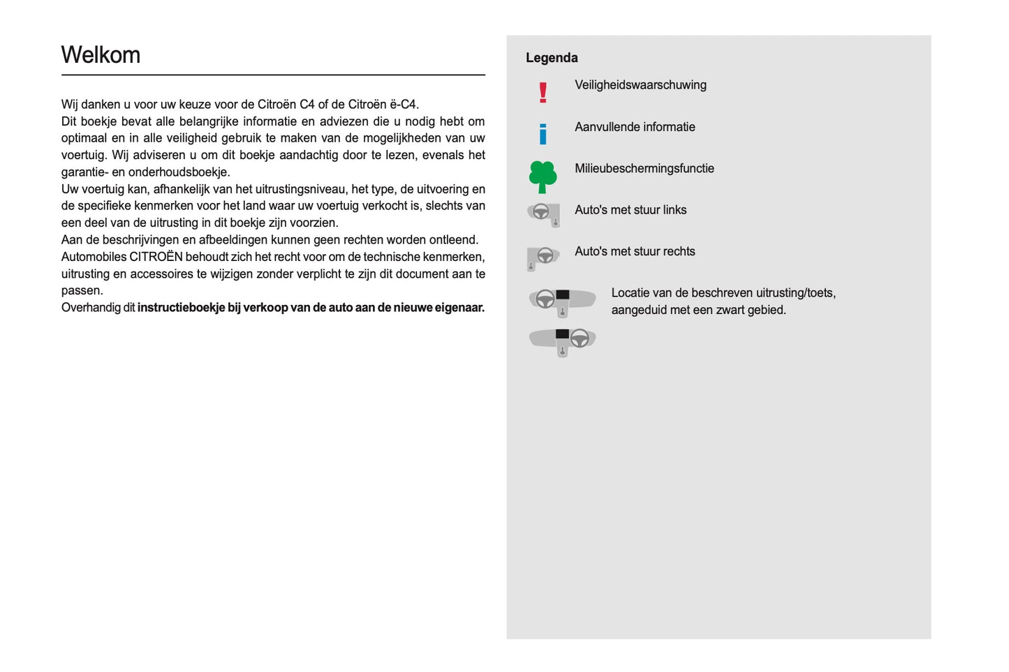 2021-2022 Citroën C4/e-C4 Owner's Manual | Dutch