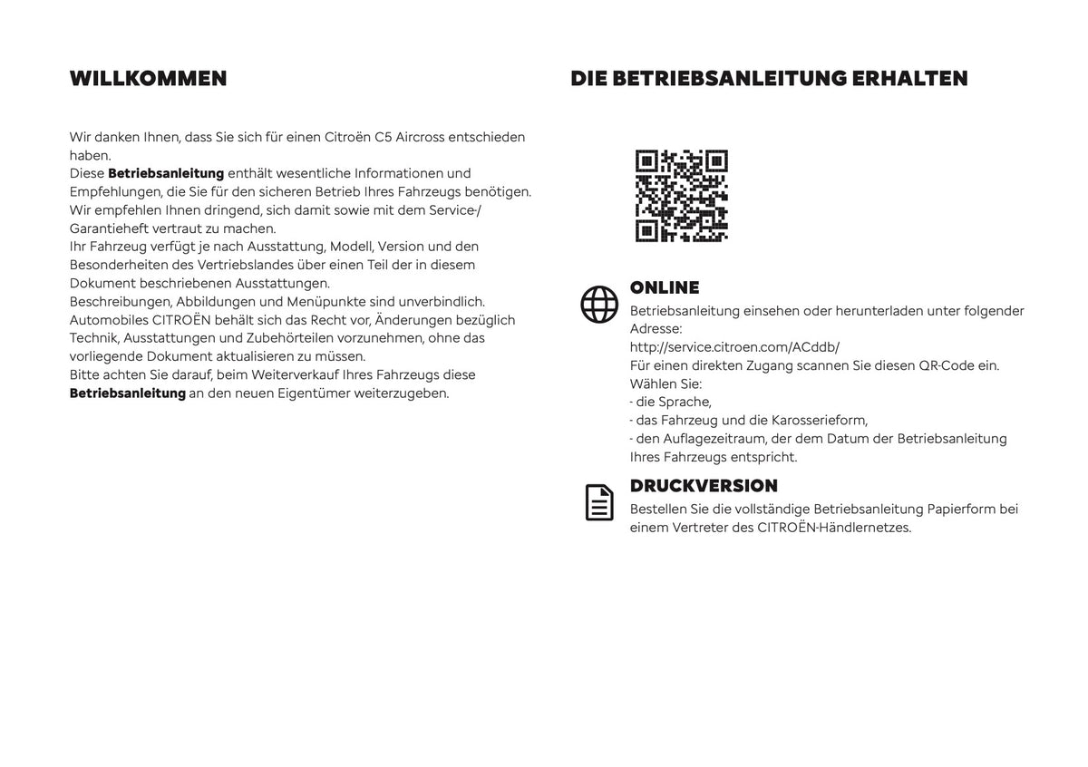 2026 Citroën C5 Aircross Owner's Manual | German