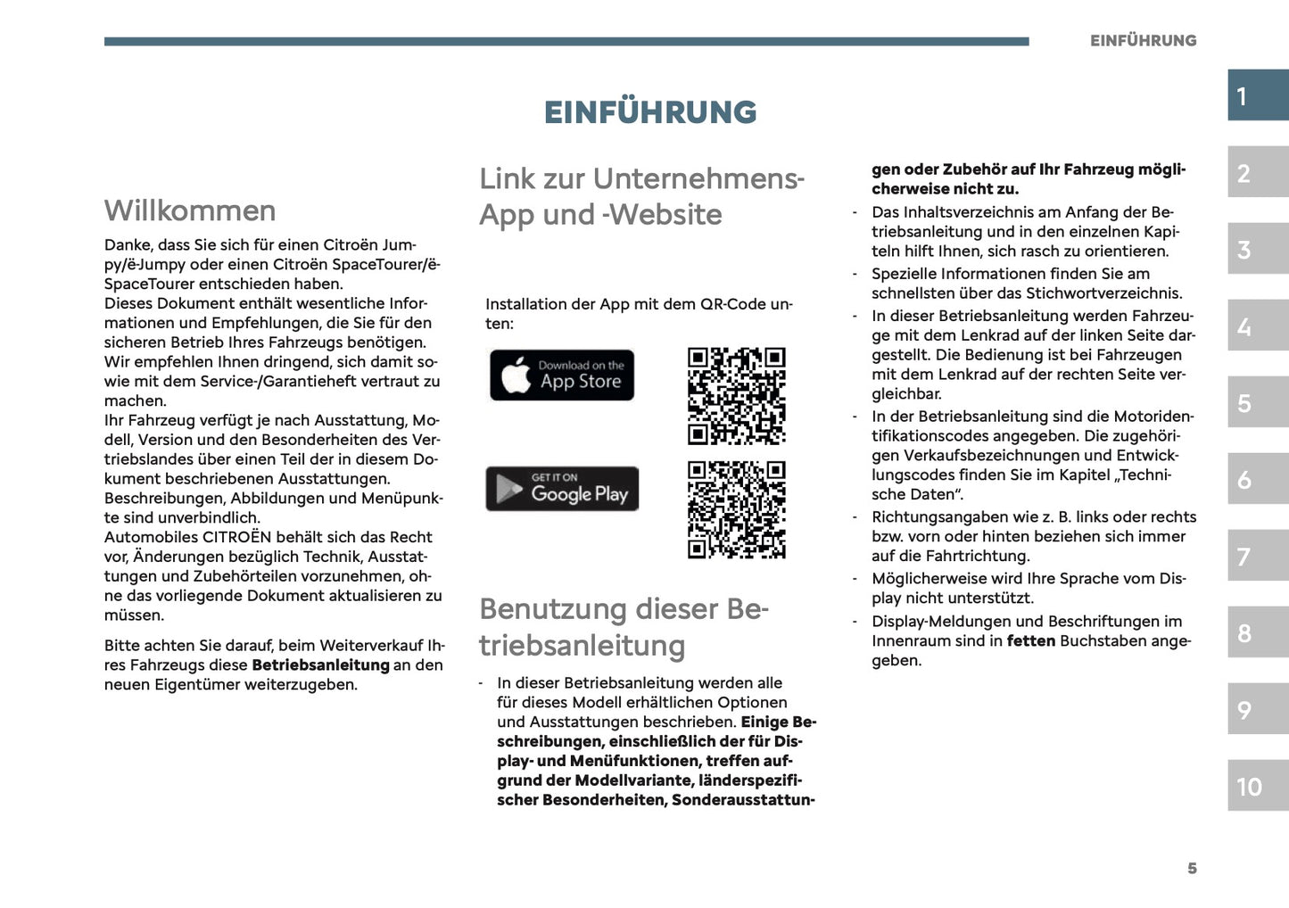 2026 Citroën Jumpy/Dispatch/SpaceTourer Owner's Manual | German