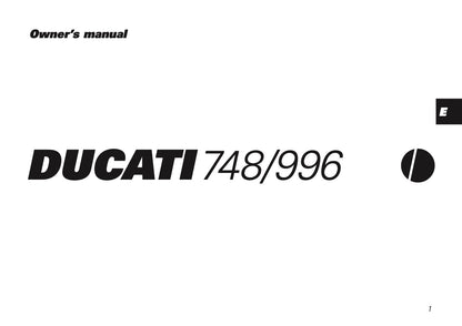 2001 Ducati 748/996 Owner's Manual | English US