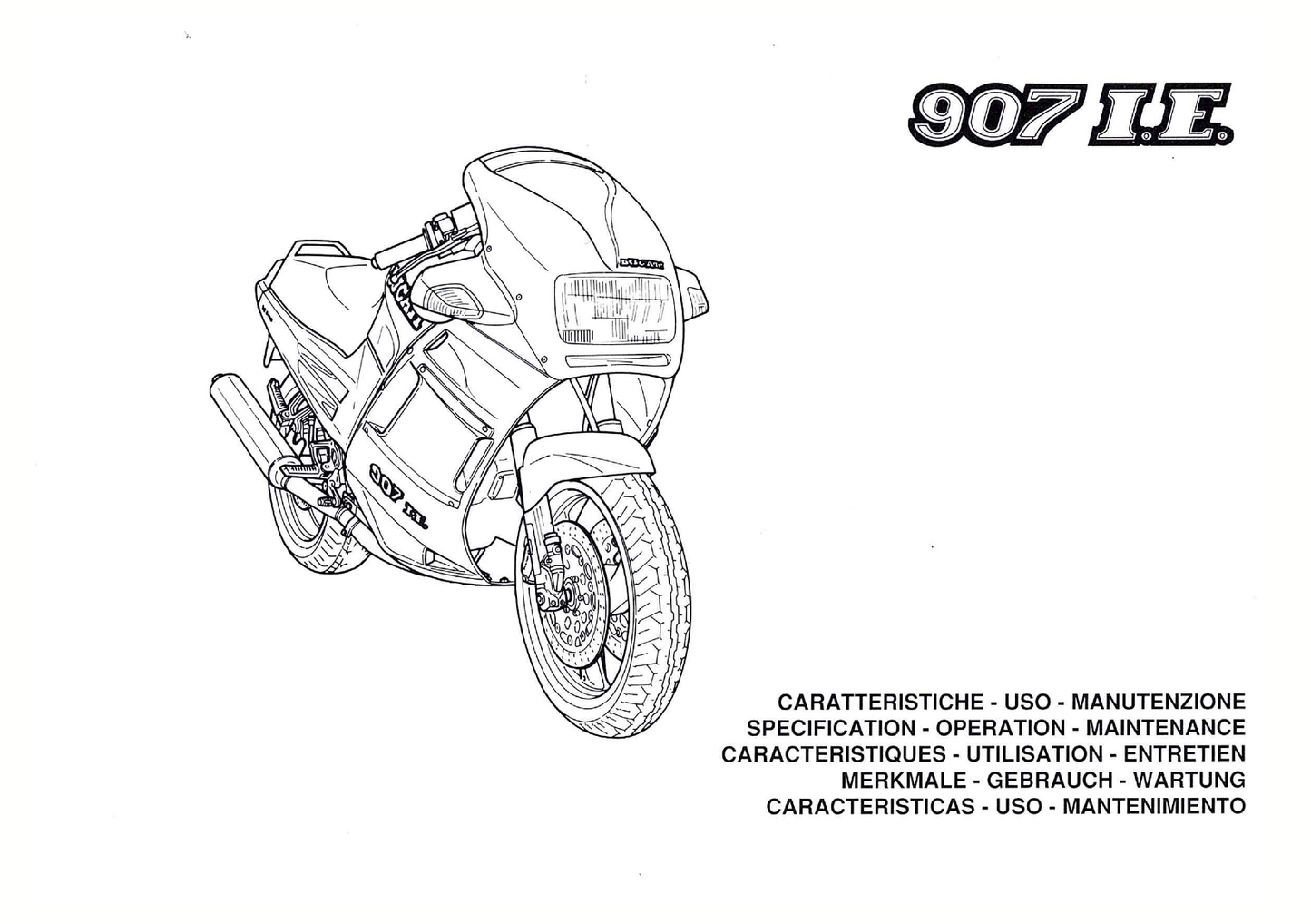 1991 Ducati 907 I.E. Manuel du propriétaire | Anglais