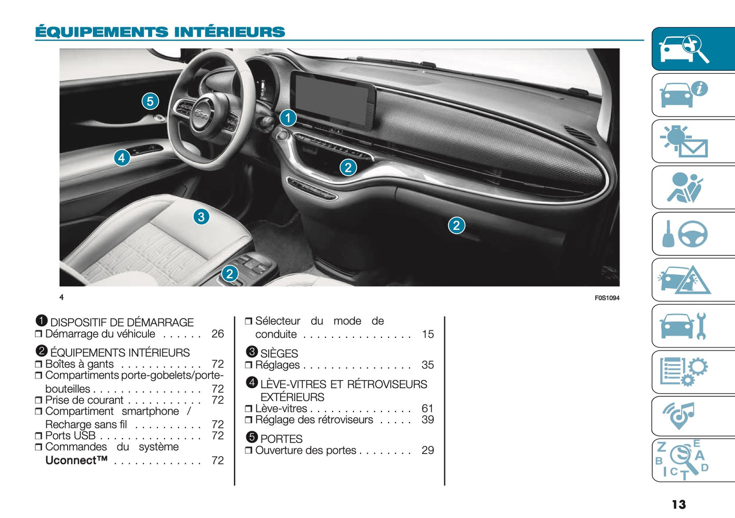 2025 Fiat 500e Owner's Manual | French