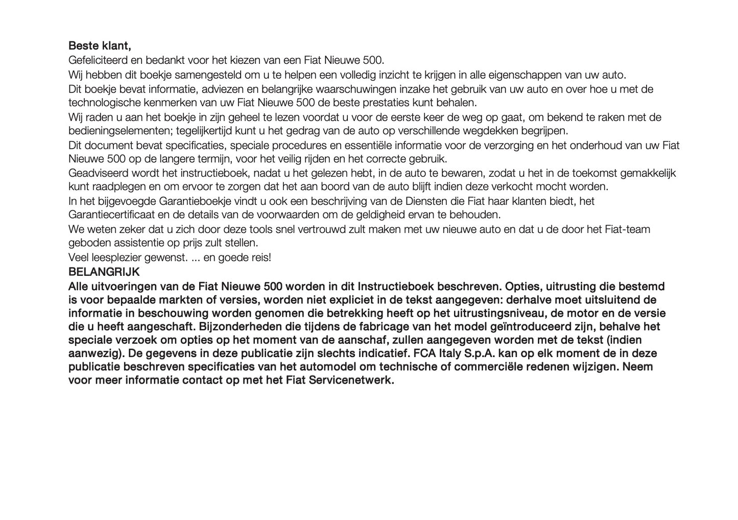 2022-2023 Fiat 500 Owner's Manual | Dutch