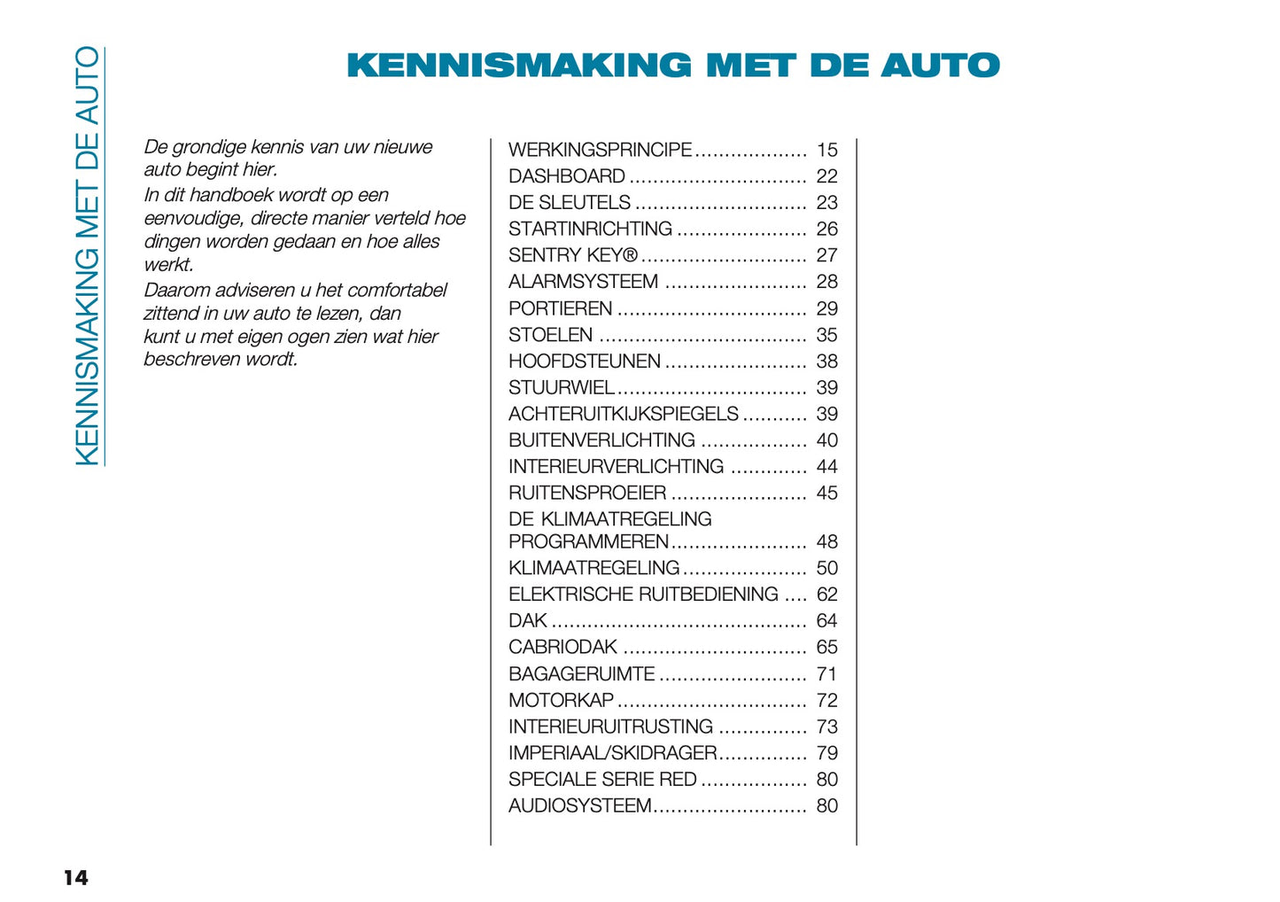 2022-2023 Fiat 500 Owner's Manual | Dutch