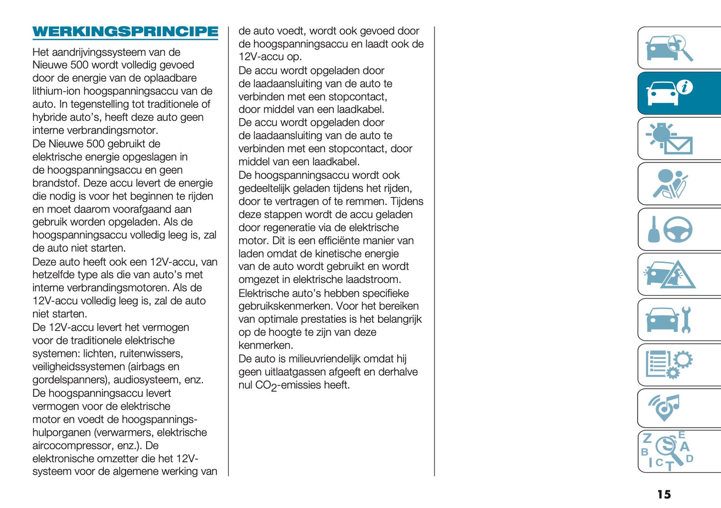 2022-2023 Fiat 500 Owner's Manual | Dutch