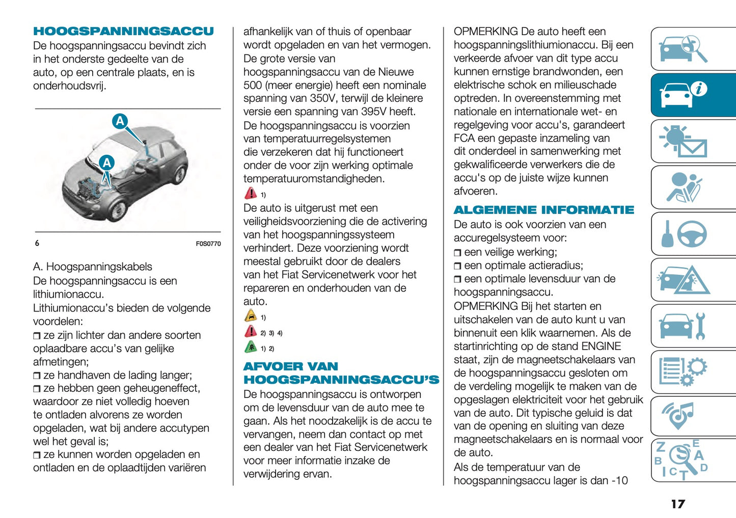2022-2023 Fiat 500 Owner's Manual | Dutch