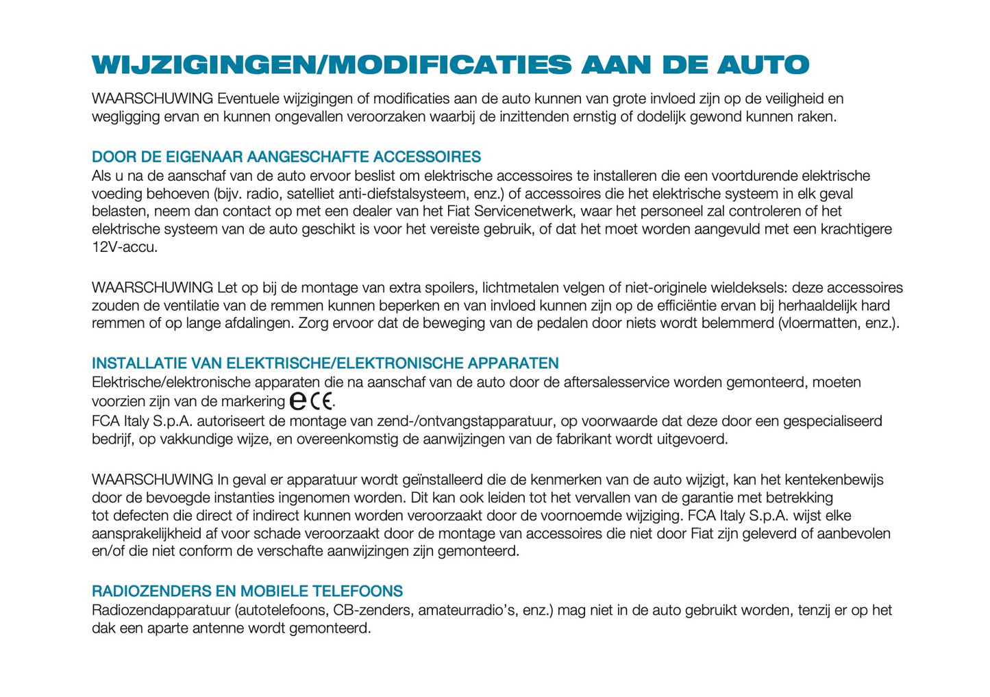 2022-2023 Fiat 500 Owner's Manual | Dutch