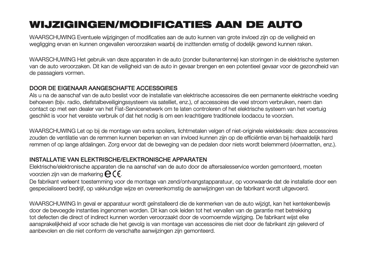 2023-2024 Fiat 500/500C Owner's Manual | Dutch