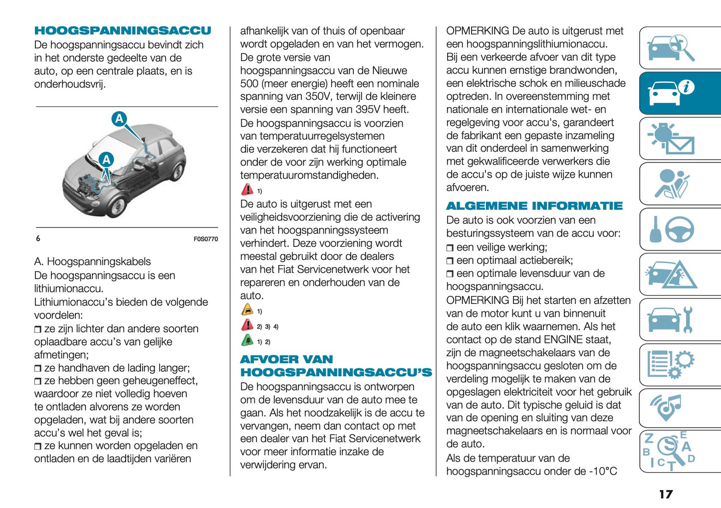 2025 Fiat 500e Owner's Manual | Dutch