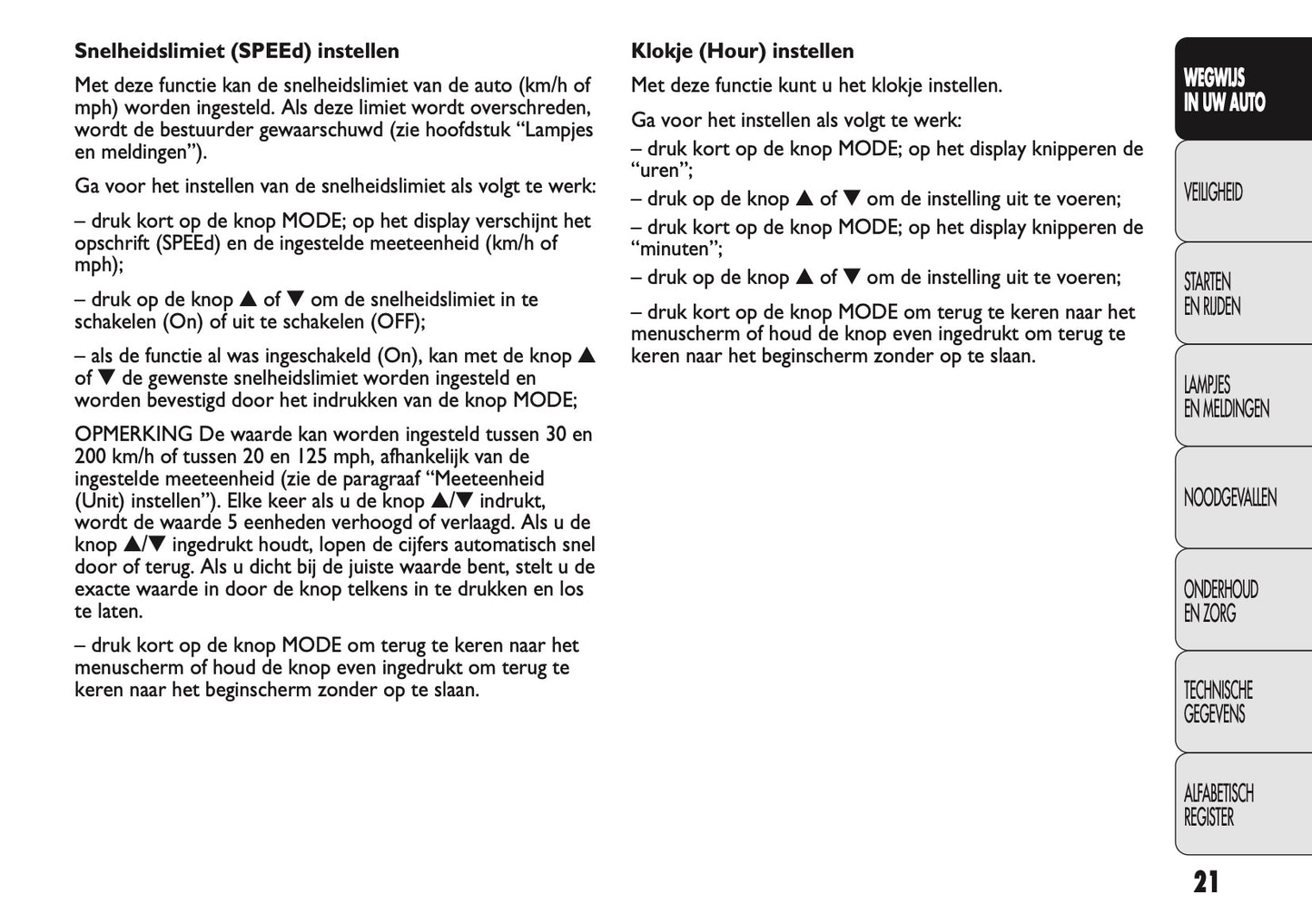 2010-2011 Fiat Ducato Owner's Manual | Dutch