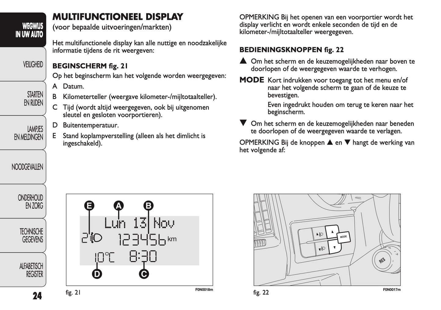 2010-2011 Fiat Ducato Owner's Manual | Dutch