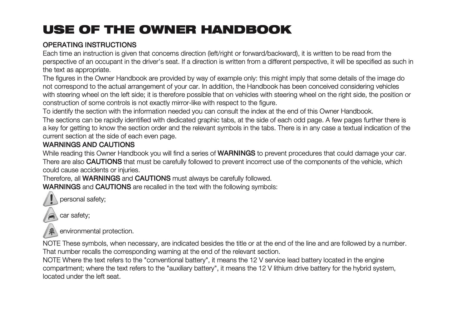 2026 Fiat Panda/Pandina Owner's Manual | English