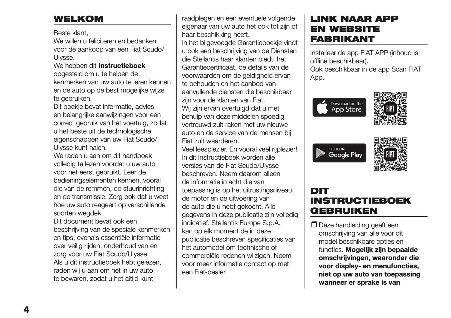 2025 Fiat Scudo/Ulysse Owner's Manual | Dutch