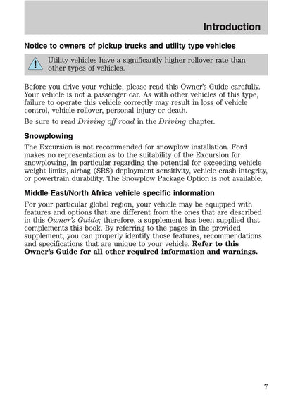 2005 Ford Excursion Owner's Manual | English US