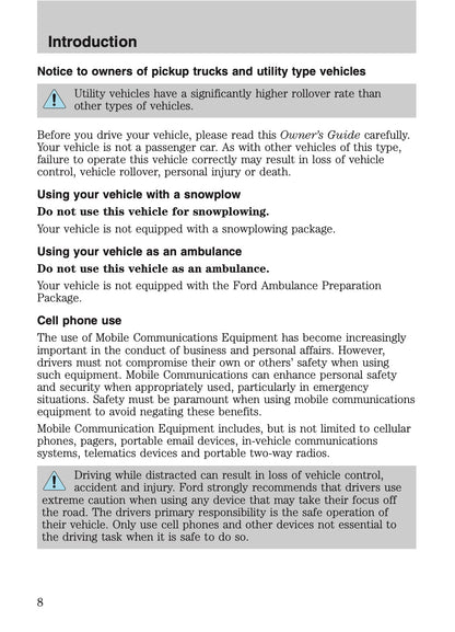 2008 Ford Explorer Sport Trac Owner's Manual | English US