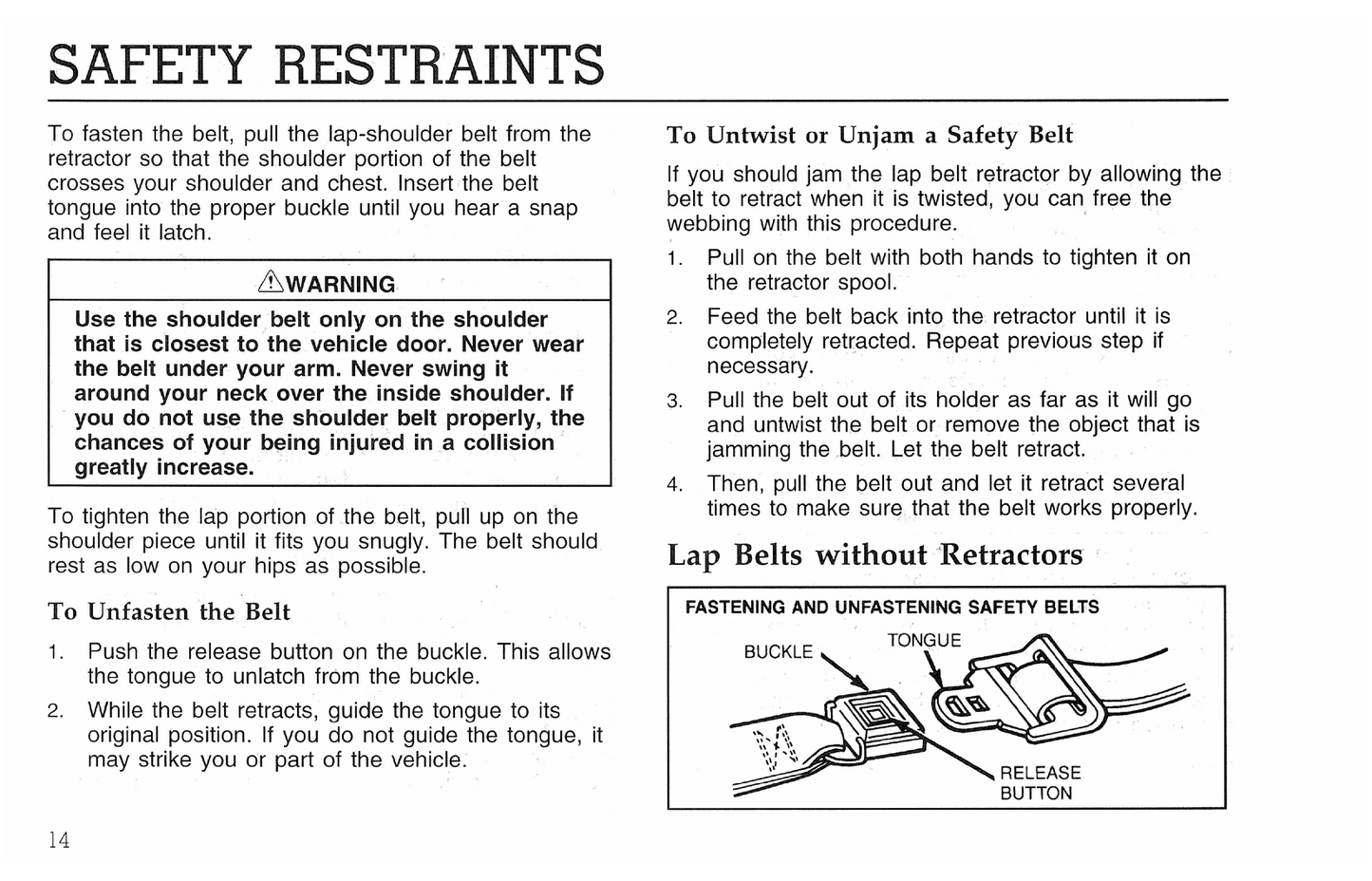 1996 Ford F&B Series Diesel Owner's Manual | English