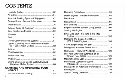 1996 Ford F&B Series Diesel Owner's Manual | English