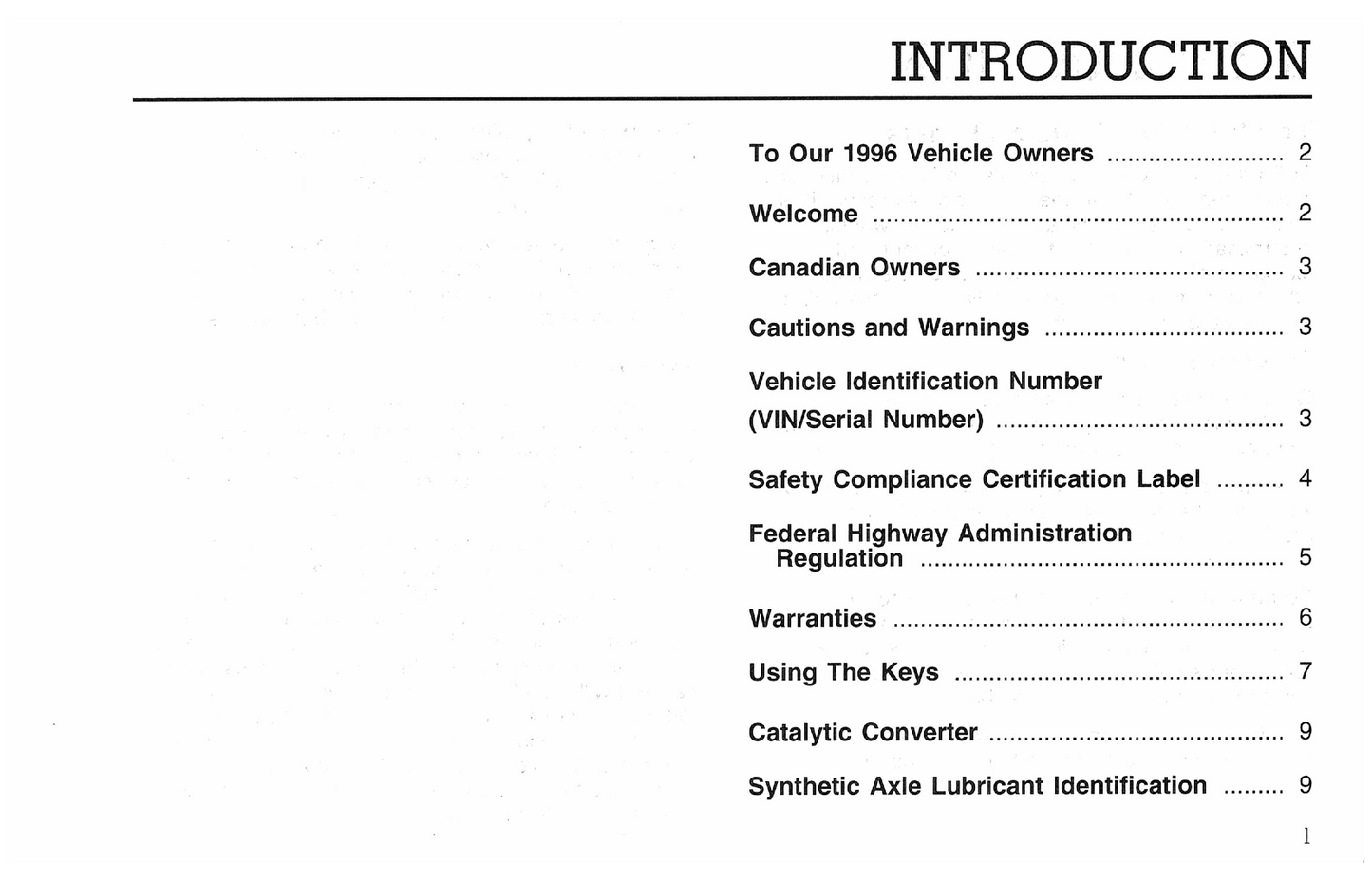 1996 Ford F&B Series Diesel Owner's Manual | English