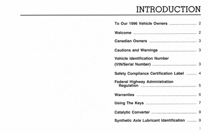 1996 Ford F&B Series Diesel Owner's Manual | English