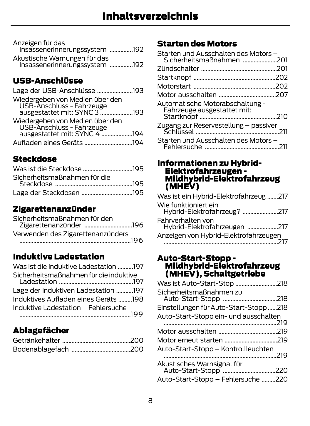 2023-2024 Ford Focus Owner's Manual | German